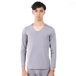 Men's Thermal Underwear Gray Male Autumn Thermo Lingerie Set Large Size 3XL 4XL Winter Long Johns Men Full Sleeve Warm Suit