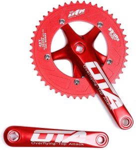 Delar OTA Single Speed ​​Crankset 48T 170mm Crankarms 130 BCD Fixie Crankset för en hastighetscykel Fixad växelcykel Fällbar cyklar