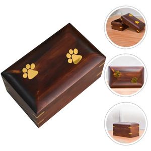 Holz Haustier Cremation Box Haustier Urnen kleine Hundeinfassungsschachtel für Ascheschachtel für Katze oder Hundurne für Asche Andenken Memorial Urnen 240424