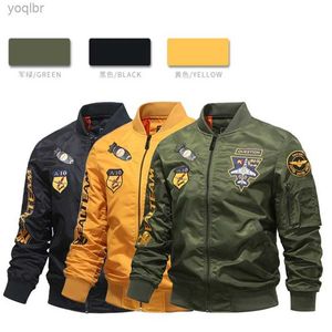 Herrenjacken Herren Frühling und Herbst Dünne Armee Grüne Schwarz gelbe Motorrad Pilot Baseball Uniform Sportjacke Herren Hip-Hop Style Jackel2404