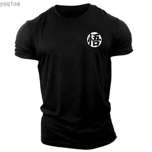 Herren T-Shirts Workout Herren Gym T-Shirt Goku Print Short Sleeves T-Shirt Sommer Casual Tee Streetwear Herren O-Neck Sweatshirt Womens Clothingl2404