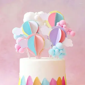 Party Supplies 10st Balloon Cake Topper White Pink Cloud Birthday Inserts For Kids Wedding Baby Shower Decor