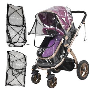 Full Clear Universal Stroller Rain Cover Baby Car Weather Wind para Sun Shield Transparent Brusable Lowes Caput 240417