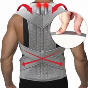 Behandling Medicinsk legering Bar Posture Corrector Neoprene Back Corset Brace Straight Axel Back Pain Belt Spine Support Belt Män Kvinnor