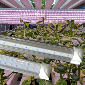 380800nm ​​Full Spectrum LED GROW Lights LED GRURS TUBE 8ft T8 VSHAPED Integrationsrör för medicinska växter och Bloom Fruit Pink C8273446