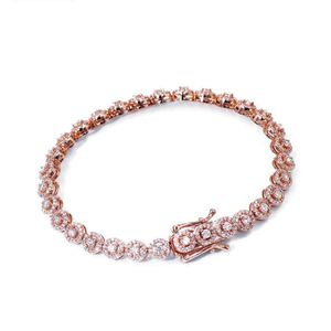 Yadis Custom Fine 2mm 14k 18k Solid Rose Gold Jewelry Women Women Diamond Tennis Bracelet Chain