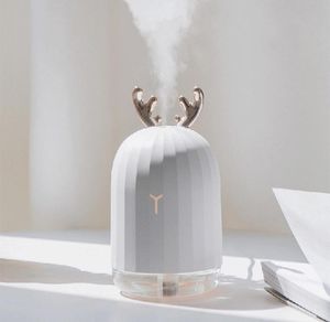 Ny söt vit hjortfuktare rosa rabbit ultraljud diffuser kreativ tecknad USB laddning diffusor 220 ml färgglad ljus skrivbord3409276