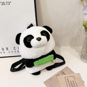 Schultaschen Panda Plüsch Girl Dolls Rucksack Freizeitkindergarten Mode einfache verstellbare Gurt Kawaii Kinder Cartoon Geschenke