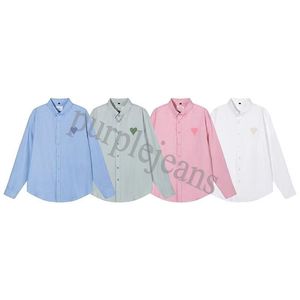 Mens Casual Shirts Woman Shirt Designer Shirt Mens Amis Pink Button Up Shirt Clothing Fashion Tee Polos Summer Classic Heart Long Sleeve