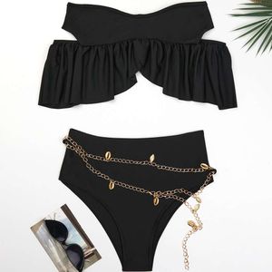 New Chain swimsuit womens sexy bikini split swimsuit