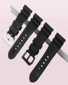 24mm 26mm Nature Silicone Rubber Band för Panerai Luminor Pam 441 Rem Armband Pin Buckle Watch Accessories7363311