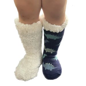 Leggings Winter Warm Socks Children Unicorn Monkey Plush Non Slip Grip Soft Female Floor Fluffy Fuzzy Slippers Sock Funny Knitted Gifts