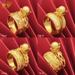 Bands Xuhuang Dubai Gold Farbe Finger Ring Schmuck Schmuck Geschenk für Frauen arabisch afrikanischer Charme Neuer Designer Kupferschmuck