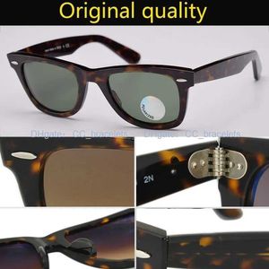 Ray für Männer und Frauen Designer 2140 Gläser schwarzer Rahmen Metall 52mm polarisierte UV400 -Glaslinsen -Pilot -Sonnenbrille Hochwertige Version