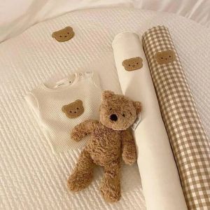 Pillows INS Korean Bear Baby Bumper Bed Crib Cot Protector for Newborn Infant Long Sleeping Pillow Comfort Cushion Room Decor