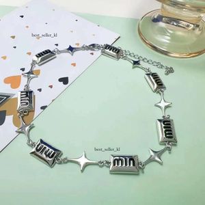 MUI Letter Necklace Four-pointed Star Clavicle Chain Women's Niche Design Personality Sweet and Cool Hip-hop Style Versatile Necklace 660