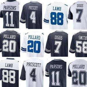 Jersey de futebol Dak Prescott Cooper Rush Tony Pollard Rico Dowdle Micah Parsons Trevon Diggs Ceedee Lamb Leighton Vander Esch Noah Igbinoghene Kavontae Turpin