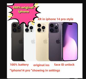 Free ship Apple Original iphone XR in iphone 14 pro style phone Unlocked with iphone14 box sealed 3G RAM smartphone Face ID unlocked