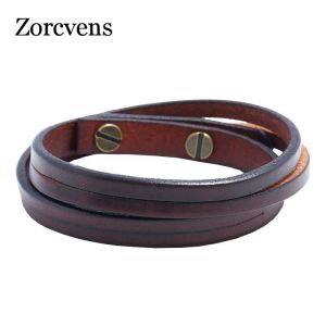 Strands Zorcvens Punk Bracciale vintage per uomini Multilayer Multilayer Weaved Rope Bracciale Bracciale Bracciale Gioielli Male Gift