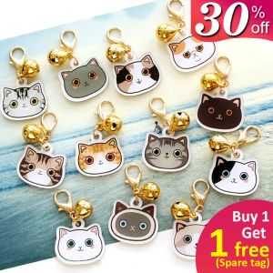 Leads Personalized Cat Tag With Icon Handmade Acrylic ID Tag for Cats Collar Kitten Adorable Nameplate Pendent Pet Products