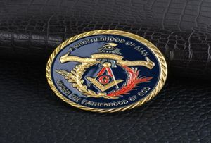 Hediyelik Sikke Para Avrupa Kardeşliği Masonik Duvarcılığı 1 oz Altın Kaplama Koleksiyon Jetonu Fiziksel WPCCB Box9169374