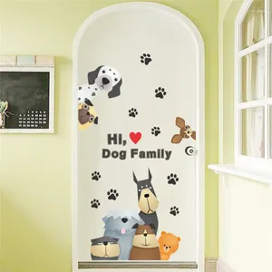 Adesivi da parete adorabili cani per bambini decorazione camera da te cucciolo di cartone animato animali 3d decorativi arte murale pvc decalcomanie domestiche regalo per bambini