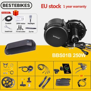 PARTE BAFANG 36V 250W BBS01B BBS01 MED MOTOR MOTOR MOTOR ELECTRIC EBIKE Conversão Kit 36V21ah Bateria de lítio 18650 kits de células