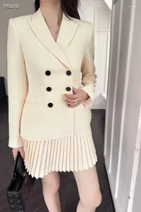 Kvinnors jackor QA0171 Fashion Women Coats 2024 Runway Luxury European Design Party Style Clothing