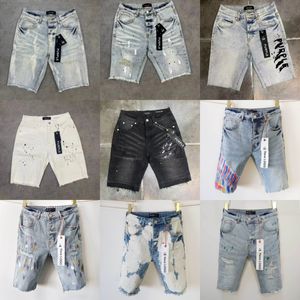 Masculino jeans roxo shorts casual ripped ripped designer médio lis