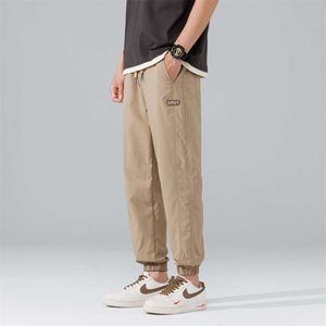2024 New Fashion Brand Men's Spring/summer Loose Tie Feet Elastic Waist Casual Long Pants