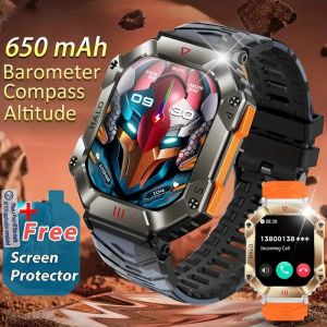 Watches New 600 MAh Rugged Military Smart Watch Men For AndroiIOS Ftiness Watches lP67 Waterproof 2.0"" Inch Al Voice Bt Call