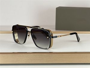 Pop Top Solglasögon Limited Edition Goggles Style Six Men Design K Gold Retro Square Frame Crystal Cutting Lens med rutnät avtagbar