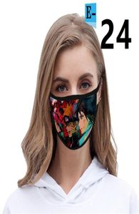 ナルトブラックアニメファブリックマスク再利用耐久性マスク日本アニメアンチダスト抗汚染Earloopsブラッククロスマスク7055031
