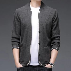 Jackets Top qualidade nova marca de inverno Autum Fashion Slim Fit Knit Cardigan Men Men Japonês Sweater Casual Casual Jaqueta Mens Roupas 2023