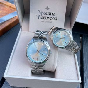 Designer Vivianes Westwood Ivienne Empress Dowager Vivienne Broken Ice Blue Watch Quartz Saturn Watch Womens Watch