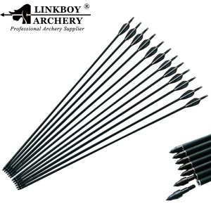 Pil linkboy bågskytte blandar kolpil axlar 28/30 tum ryggrad 600 ID6,2mm 90 kornpunktsförening Recurve Bow Longbow jakt