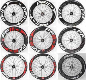 Mais recente 700c 38506088mm de pista de engrenagem fixa Bike 3K UD 12K Fibra de carbono completa Clincher tubular RIMS CARBONA BICYCLY WHEELSET7806261