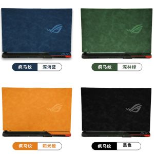 Stands Crazy Horse PU Leather Sticker Skin för Asus Rog Strix G712 G713 Plus/Rog Strix G15 G512/G513QE/GL504GV/G15 G533 2021 15.6