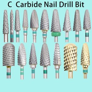 Bits Green Tungsten Carbide Nail Drill Bit Milling Cutter Eletric Manicure Machine Equipment Cuticle Clean