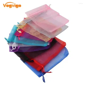 Drawstring VOGVIGO 50pcs Transparent Organza Bags Birthday Gift Cases Packaging Wedding Candy Box Pouch Chocolate