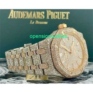 AP Luxury Watches Men's Automatic Watch Audemar Pigue Royal Oak 37mm Rose Gold/Steel Watch Ice Made Diamond 15450SR FNRD