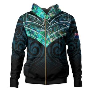 Herrhuvtröjor Ströjor Nya Zeeland Aotearoa Manaia Maori 3D Tryckt grafisk huvtröja Ny i hoodies Sweatshirts Zip Hoodies för män Y2K Pullover Coat 240424