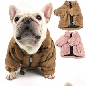 Dog Apparel Warm Jacket Designer Pets Clothes Soft Sublimation Printed Old Flower Pet Winter Coats For Small Dogs French Bldog Cream X Ot0Gi