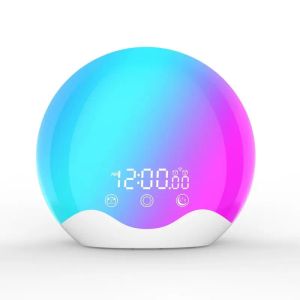 Аксессуары Sunrise Alarm Clock Sweet Up Light с сенсорным управлением двойным естественным светом для детей Тяжелый спящий с 12 -колорным ночным светом