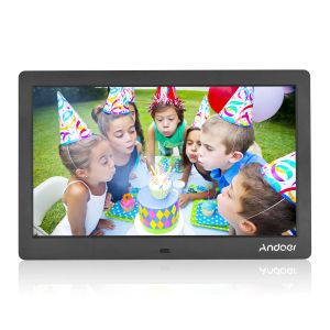 Frames Andoer 10 Zoll breites LCD -Bildschirm Digitaler Fotomotor mit MP3 MP4 Video Player Taktkalenderfunktion 2.4G Fernbedienung