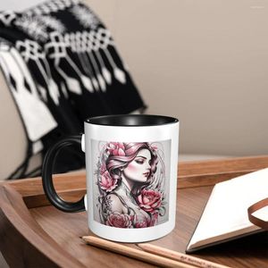 Mugs Tattoo Lady Coffee Summer For Restaurants Personalized Smooth Cup Body