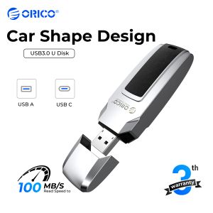محرك أقراص Orico USB 3.0 100 ميجابايت/ثانية محرك أقراص فلاش USB UFSD المعدني من الجلد المحرك C 256GB 128GB 64GB 32GB شكل سيارة USB عصا