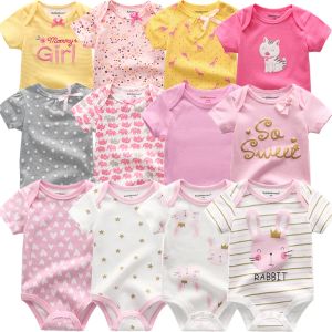 Set baby girl saltsuit 6pcs/lot body abito 2023 primavera estate per bambini figer cartone animato abiti da neonato set cotone cotone