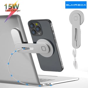Chargers 15W Magnetic Wireless Charger Laptop Phone Holder Mount For iPhone 13 12 mini pro max Macsafe Charging Notebook Tablet Stand