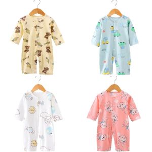 One-Pieces 2023 New Autumn Baby Jumpsuit Cotton Longsleeved Folio Climbing Clothing Boys Girls Pajamas Baby Romper Kids Loose Jumpsuits